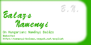 balazs namenyi business card
